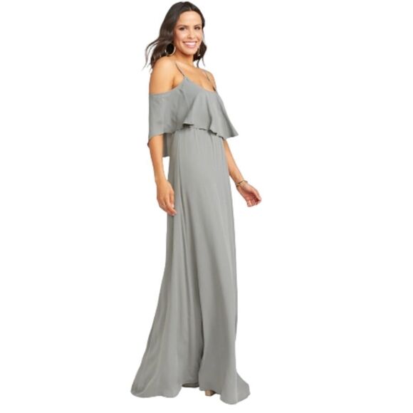 Show Me Your Mumu Caitlin Formal Maxi Soft Charcoal‎ Bridesmaid Dress Size Small - Picture 2 of 6